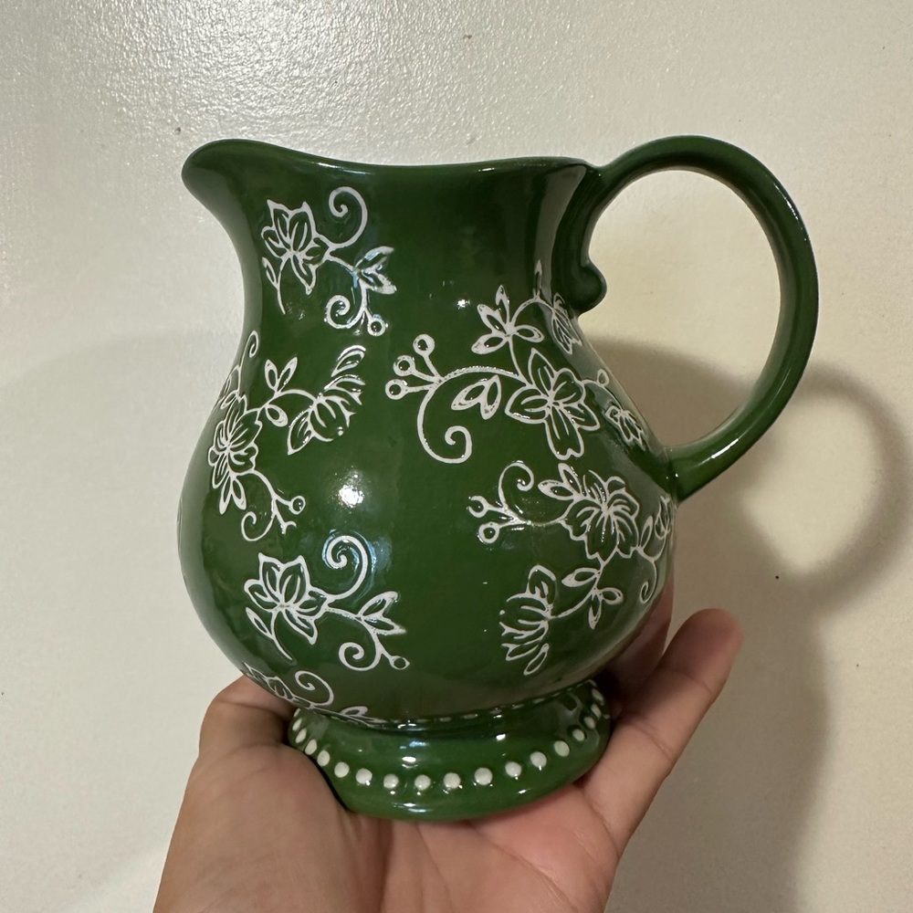 Temp-Tations Green Floral Lace Mini Pitcher